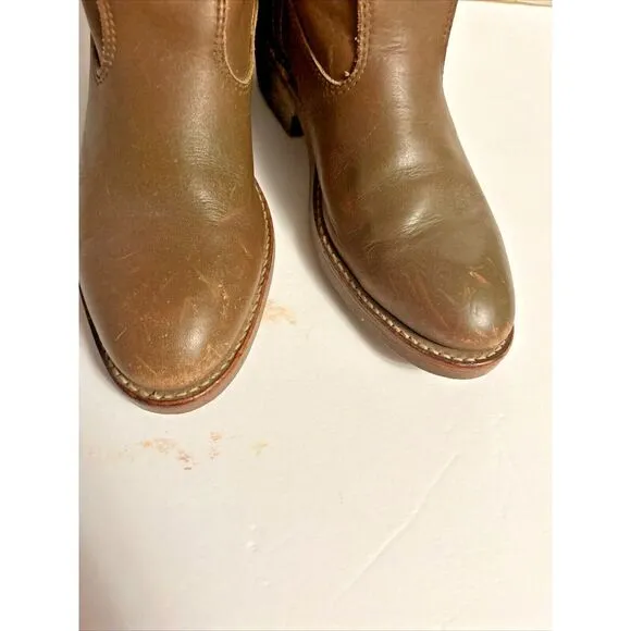 Double HH Boots womens 6 Western Cowboy Ranch  Oil Resistant USA Brown Steel Toe