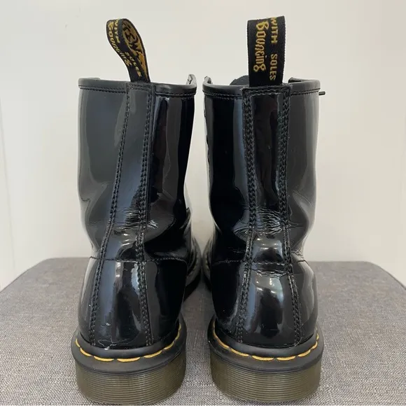 DR. MARTENS 1460 Black Patent Leather Combat Boots Women’s Size 10