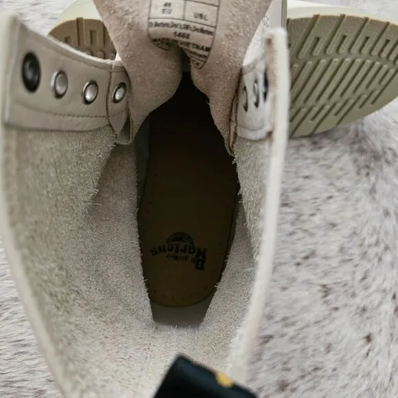 Dr. Martens 1460 Mono Milled Men's Nubuck Leather Lace Up Boot Beige Size 14 NEW
