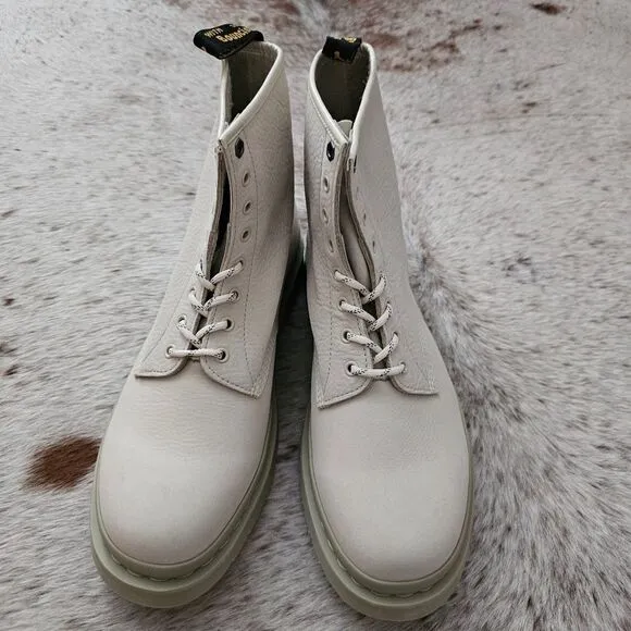 Dr. Martens 1460 Mono Milled Men's Nubuck Leather Lace Up Boot Beige Size 14 NEW