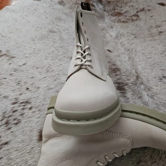 Dr. Martens 1460 Mono Milled Men's Nubuck Leather Lace Up Boot Beige Size 14 NEW