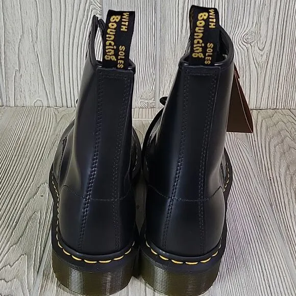 Dr. Martens 1460 Smooth Black Leather Combat Boots Womens Size 10 NEW