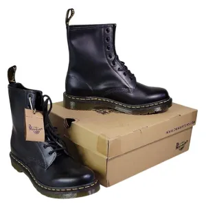 Dr. Martens 1460 Smooth Black Leather Combat Boots Womens Size 10 NEW