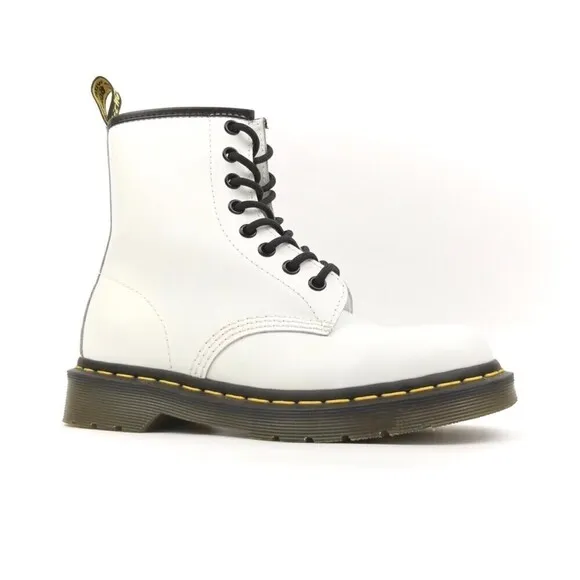Dr. Martens 1460 Smooth Leather Combat Platform Boots 5 White 90s Grunge Y2k