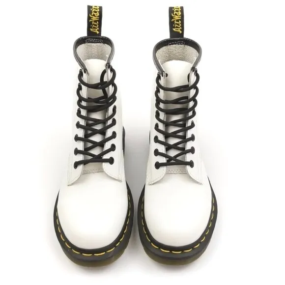 Dr. Martens 1460 Smooth Leather Combat Platform Boots 5 White 90s Grunge Y2k