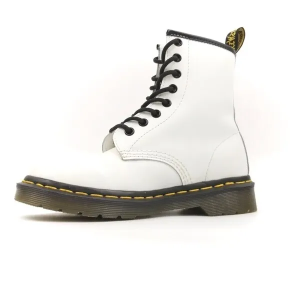 Dr. Martens 1460 Smooth Leather Combat Platform Boots 5 White 90s Grunge Y2k