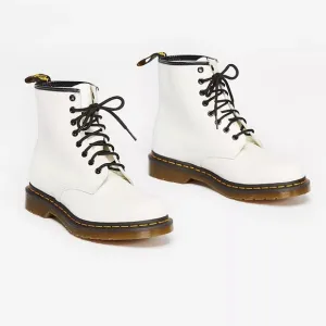 Dr. Martens 1460 Smooth Leather Lace-Up Boots in White