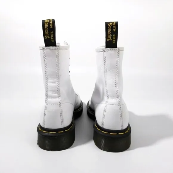 Dr. Martens 1460 Smooth Leather Platform High Top Boots 6 White 90s Grunge Y2k