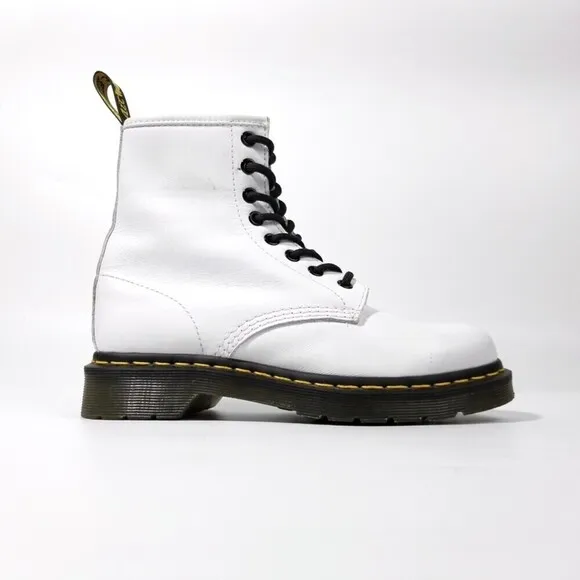Dr. Martens 1460 Smooth Leather Platform High Top Boots 6 White 90s Grunge Y2k