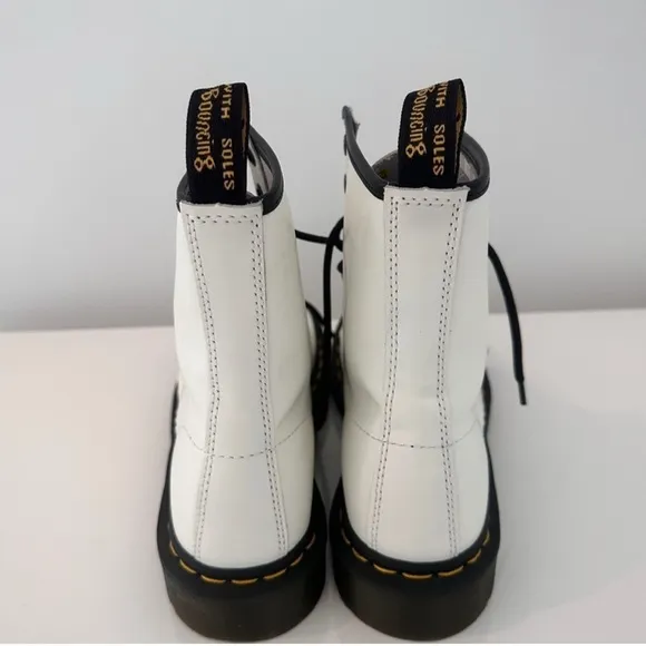 Dr. Martens 1460 White Leather Combat Boots, Women’s Size 8 (US)