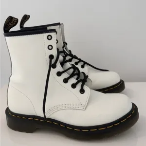 Dr. Martens 1460 White Leather Combat Boots, Women’s Size 8 (US)