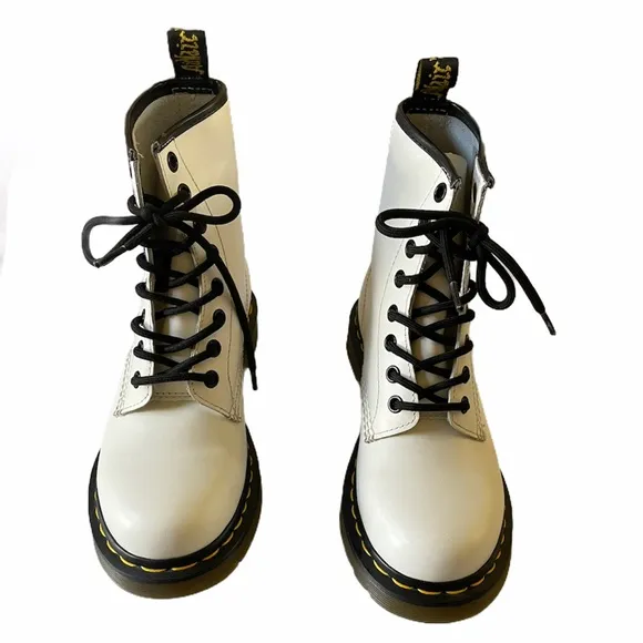 DR. MARTENS 1460 White Womens Boots New Sz 5