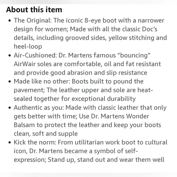 DR MARTENS 1460 Women's size 7 White smooth patent leather 8 eye lace-up boots