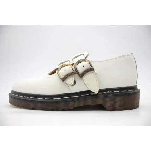 Dr. Martens 8065 Mary Jane Shoes Made In England Women's Size UK 3 White Leather