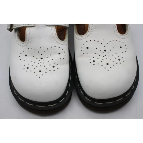 Dr. Martens 8065 Mary Jane Shoes Made In England Women's Size UK 3 White Leather