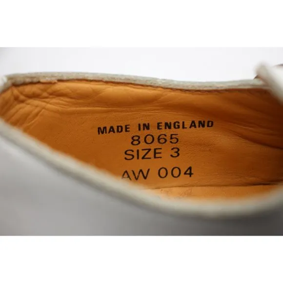 Dr. Martens 8065 Mary Jane Shoes Made In England Women's Size UK 3 White Leather