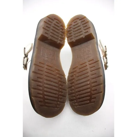 Dr. Martens 8065 Mary Jane Shoes Made In England Women's Size UK 3 White Leather