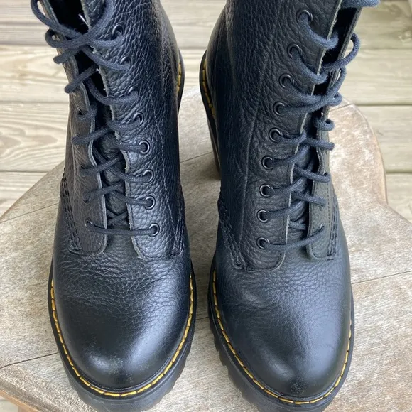 Dr. Martens Kendra Black Milled Nappa Leather Boot Women's Size 6