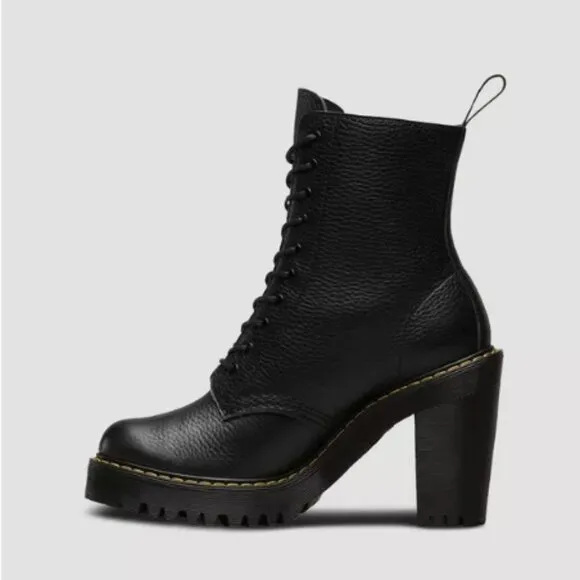 Dr. Martens Kendra Black Milled Nappa Leather Boot Women's Size 6
