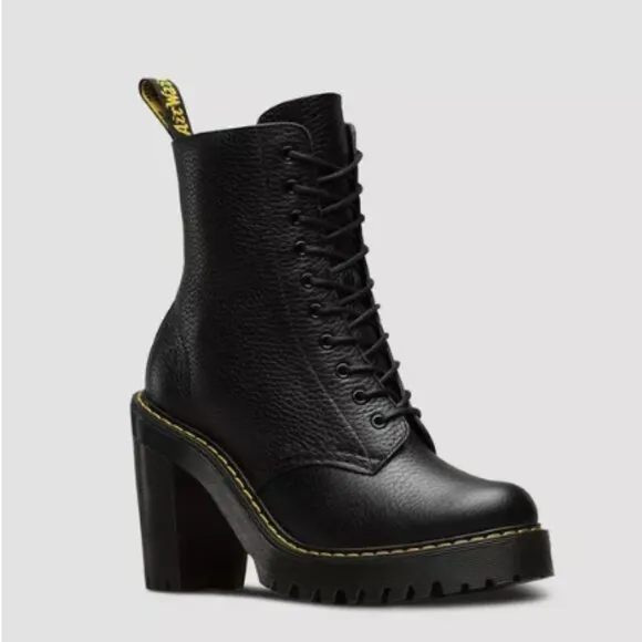 Dr. Martens Kendra Black Milled Nappa Leather Boot Women's Size 6