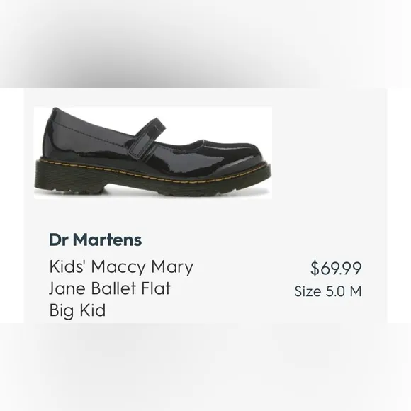 Dr. Martens Kids' Black Mary Jane Ballet Flat
