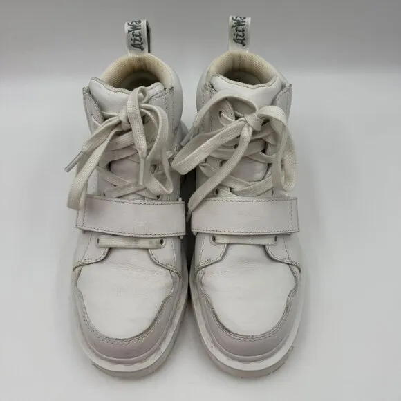 Dr. Martens Zuma II Optical White Leather Ankle Boots Womens Size 9 Lace-Up