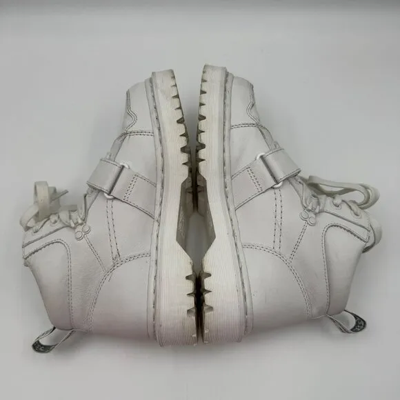 Dr. Martens Zuma II Optical White Leather Ankle Boots Womens Size 9 Lace-Up