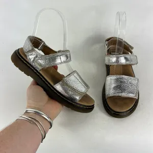 Dr Martens silver metallic leather Romi J sandals us kids youth girls size 3