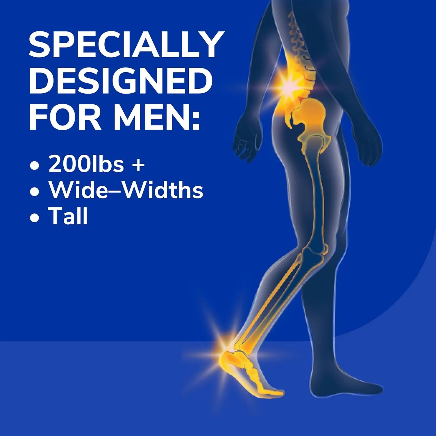 Dr. Scholl's Heavy Duty Support Insole Orthotics, Big & Tall, 200lbs , Wide Feet, Shock Absorbing, Arch Support, Distributes Pressure, Trim to Fit Inserts, Work Boots & Shoes, Men Size 8-14, 1 Pair