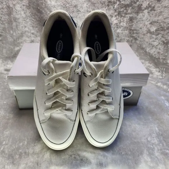 Dr. Scholls Mens Memory Foam Sneakers/Shoes White &amp; Navy‎ Size 9