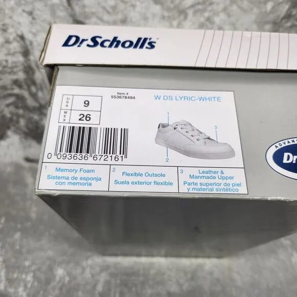 Dr. Scholls Mens Memory Foam Sneakers/Shoes White &amp; Navy‎ Size 9