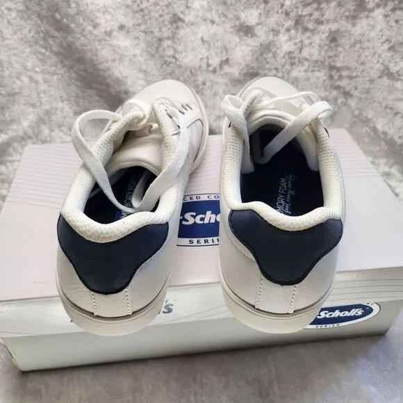Dr. Scholls Mens Memory Foam Sneakers/Shoes White &amp; Navy‎ Size 9