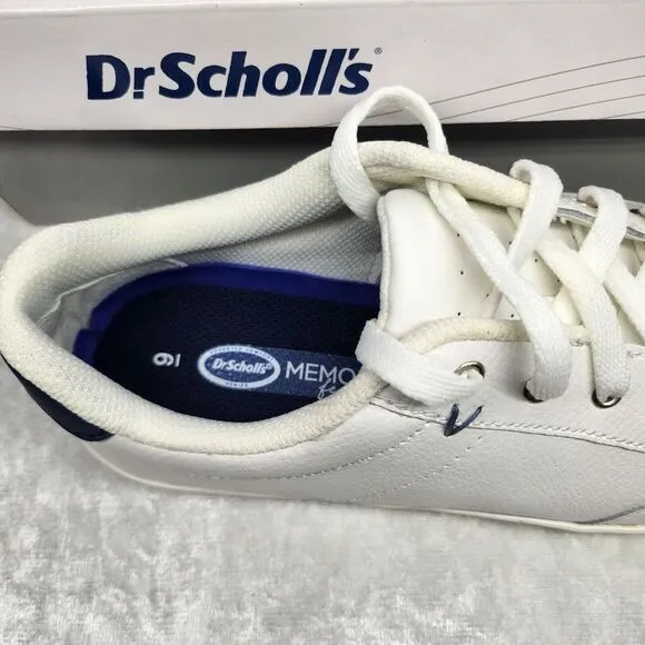 Dr. Scholls Mens Memory Foam Sneakers/Shoes White &amp; Navy‎ Size 9