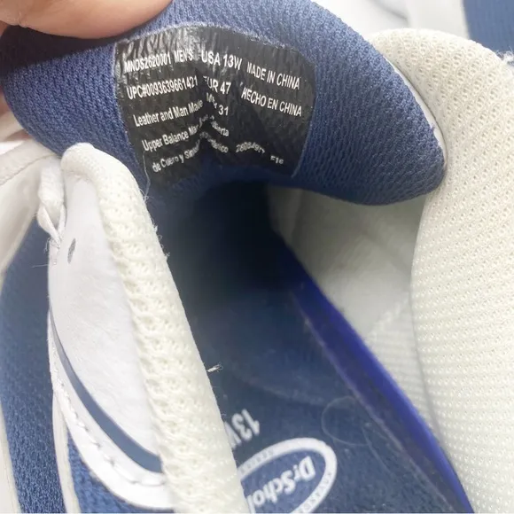 Dr Scholls Men's White and Blue Athletic Sneakers Shoes Size 13.W