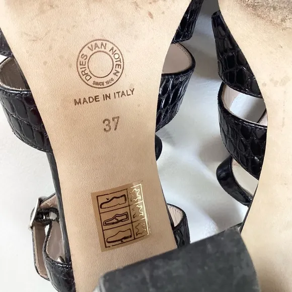 Dries Van Noten Black Strappy Women's Sandals