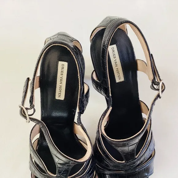 Dries Van Noten Black Strappy Women's Sandals