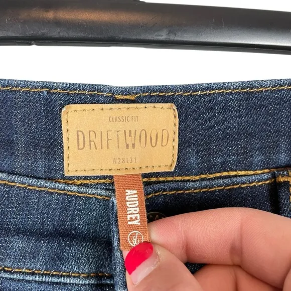 Driftwood Audrey Classic Fit Straight Leg Jeans Dark Wash Size 28