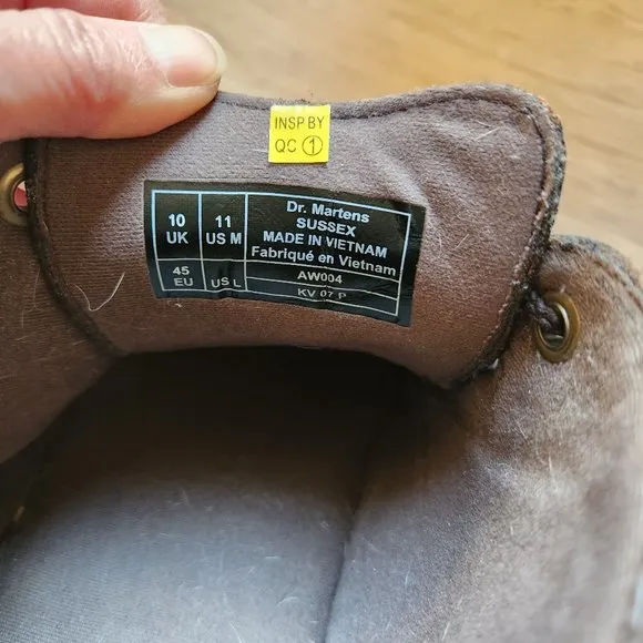 Dr.Martens Sussex Bear Track Chukka Boots Slip Resistant 3 Eye Leather Brown