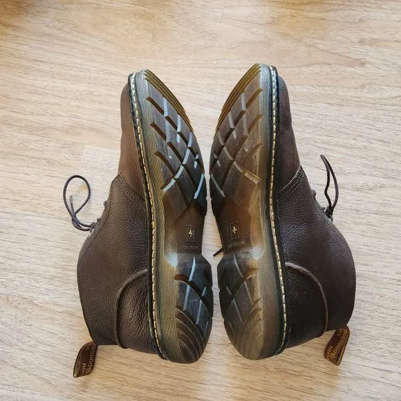 Dr.Martens Sussex Bear Track Chukka Boots Slip Resistant 3 Eye Leather Brown