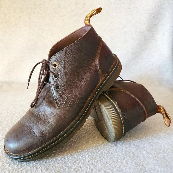 Dr.Martens Sussex Bear Track Chukka Boots Slip Resistant 3 Eye Leather Brown