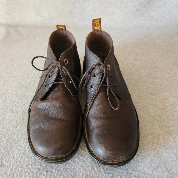 Dr.Martens Sussex Bear Track Chukka Boots Slip Resistant 3 Eye Leather Brown