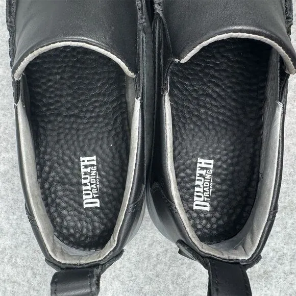 Duluth Men's Black Leather Slip-On Loafers Size 11M Casual Shoes