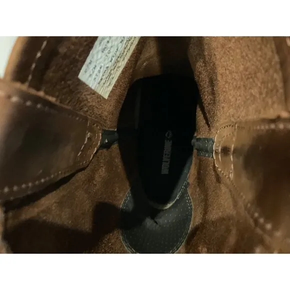 Durable Wolverine Mens Brown Leather Work Boots Size 10.5 Wide Width Pull-On Sty