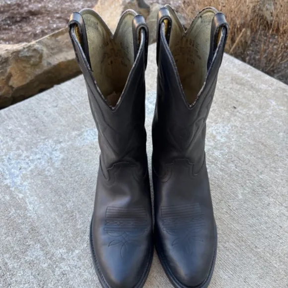 Durango TR760 Black Leather Cowboy Boots Oil Resistant Soles Men's Size …