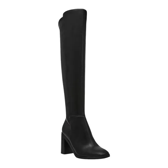 DV Dolce Vita Women's Finnegan Over The Knee Block Heel Boots Black Size 7 1/2