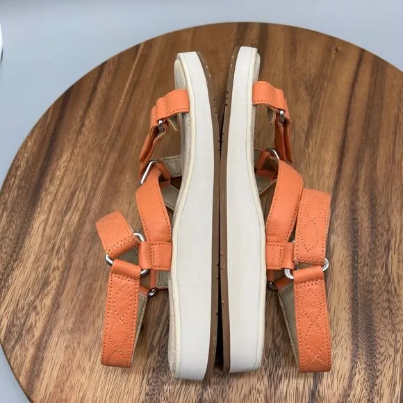 Earth Sylt Saba Leather Sport Sandal Cantaloupe Orange Womens Size 7.5 M