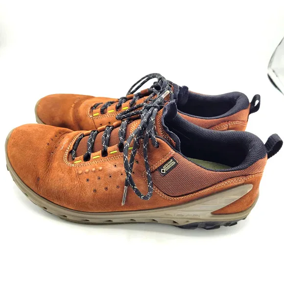 ECCO Brown Biom Venture Gorotex Surround Leather Hiking Shoes Men's Size 42