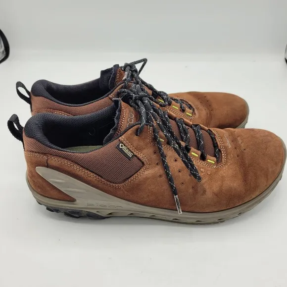 ECCO Brown Biom Venture Gorotex Surround Leather Hiking Shoes Men's Size 42