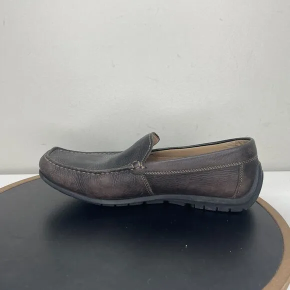 ECCO Driving Loafer Shoe Brown Leather Moc Toe Slip-On 42 / 8-8.5 US
