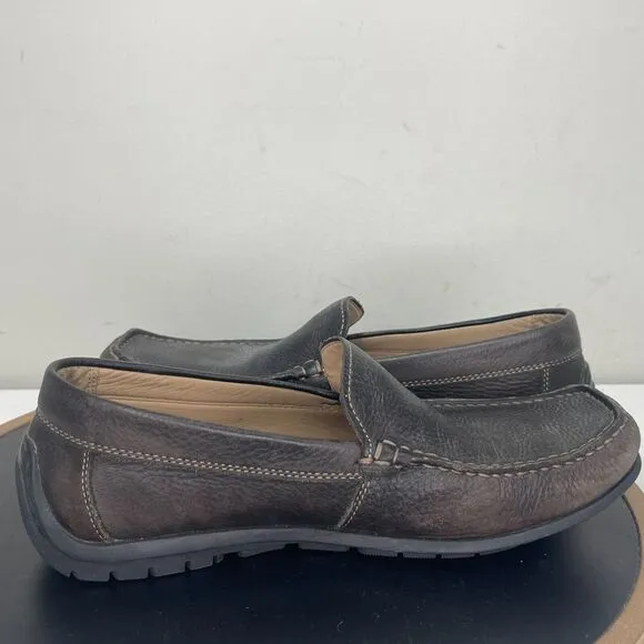 ECCO Driving Loafer Shoe Brown Leather Moc Toe Slip-On 42 / 8-8.5 US